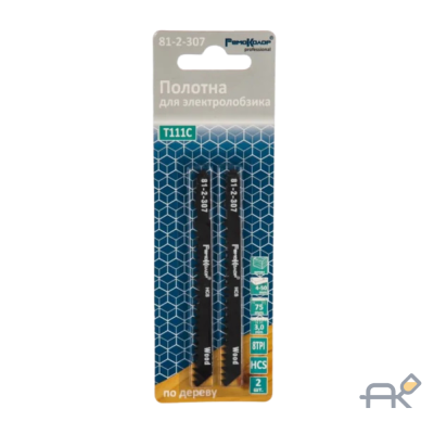 Пилка для электролобзика REMOCOLOR по дереву и пластику T111C 2 штуки (81-2-307)